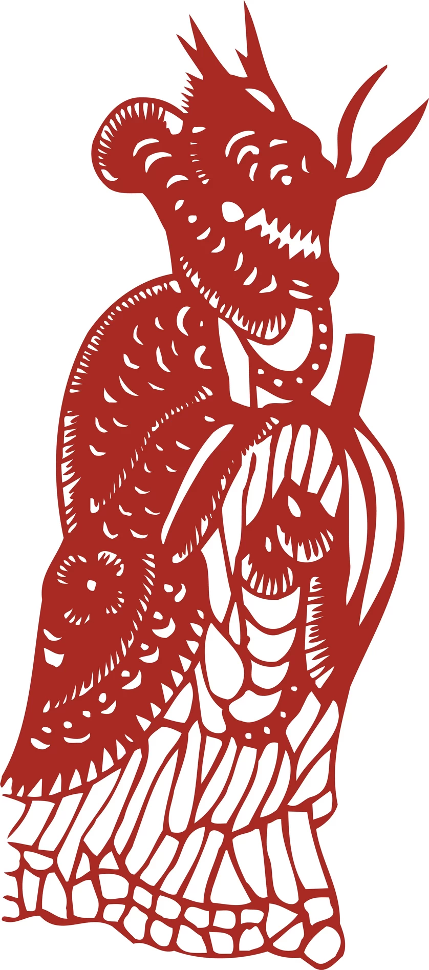 中国风中式传统喜庆民俗人物动物窗花剪纸插画边框AI矢量PNG素材【457】